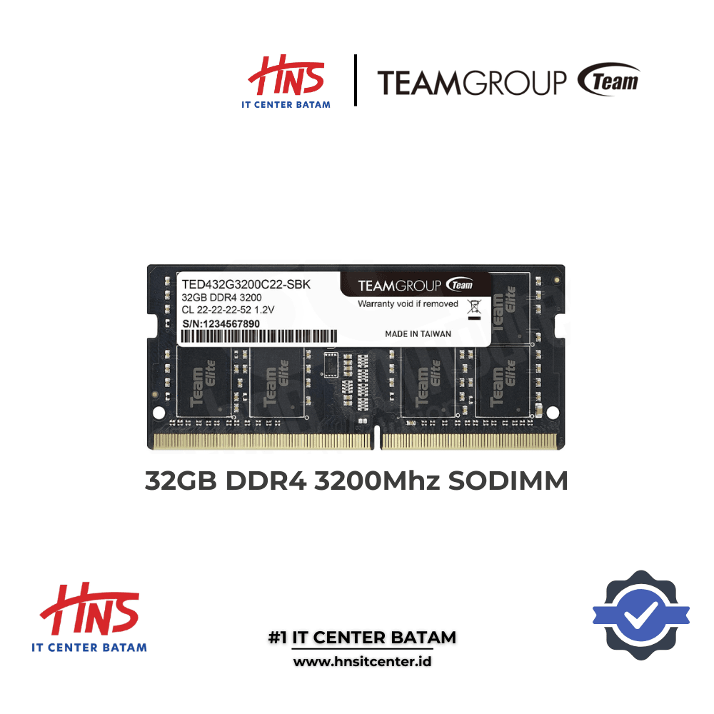 RAM NB DDR4 TEAM ELITE 32GB (1x32GB) 3200Mhz