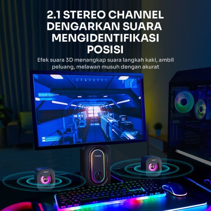 SPEAKER ROBOT RS190 USB & 3.5mm AUDIO JACK RGB SOUNDBASS