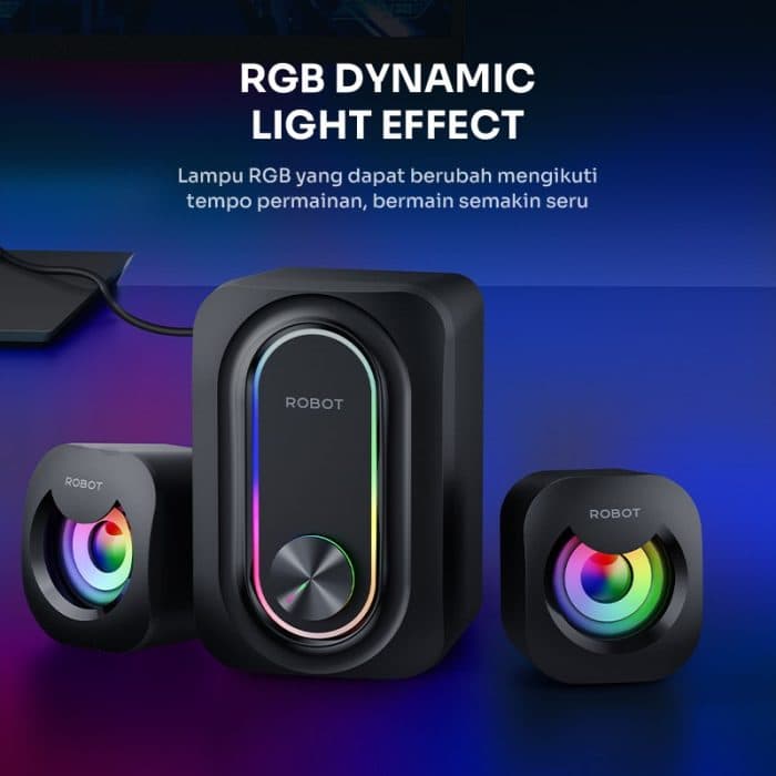 SPEAKER ROBOT RS190 USB & 3.5mm AUDIO JACK RGB SOUNDBASS