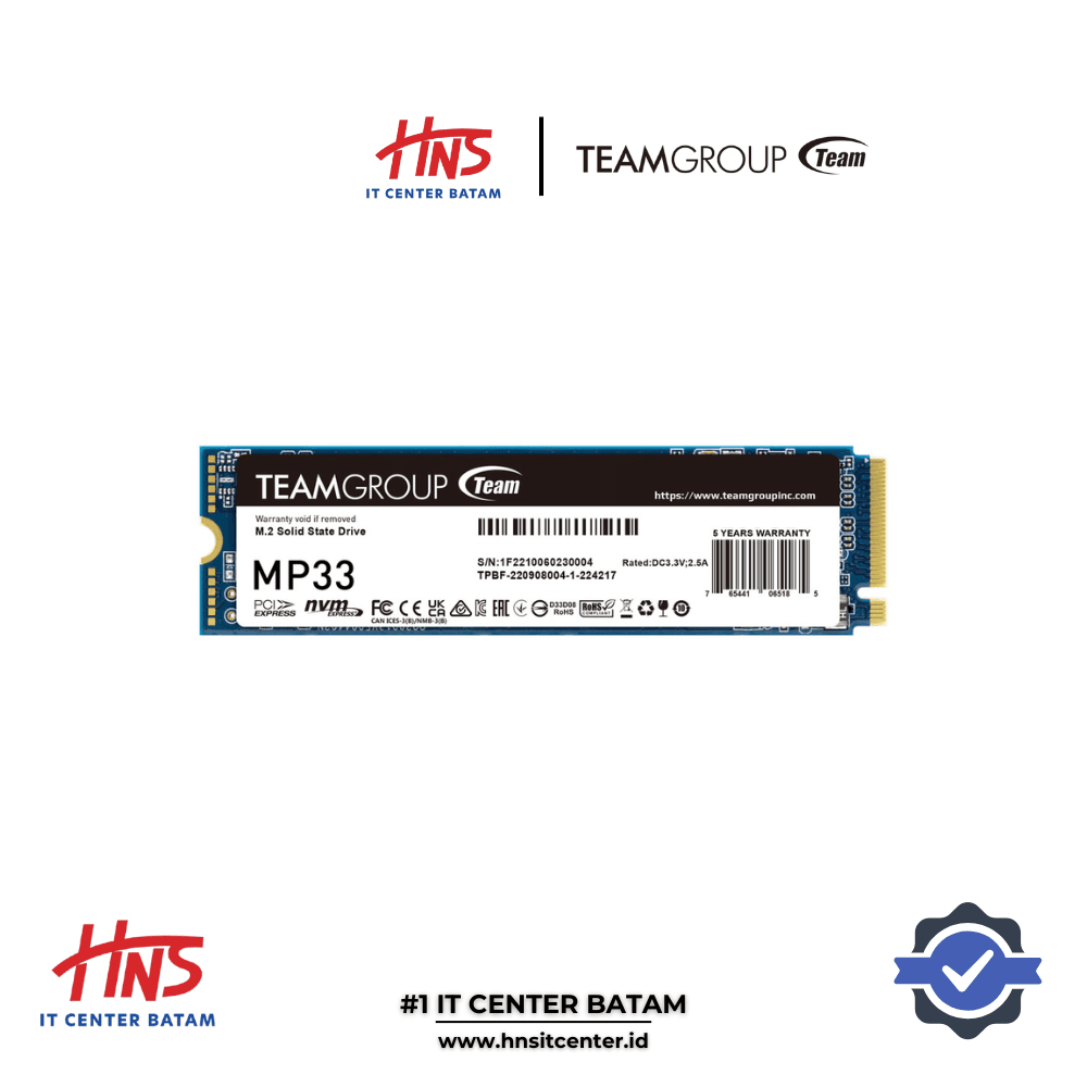 SSD NVME TEAMGROUP MP33 - (128GB / 256GB / 512GB / 1TB / 2TB) Gen 3.0