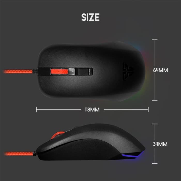 MOUSE FANTECH RHASTA II G13 BLACK GAMING WIRED