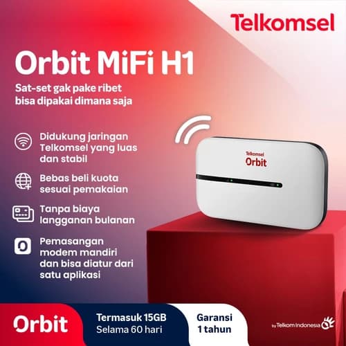 MODEM TELKOMSEL E5576 ORBIT MIFI H1 PORTABLE WIFI 4G HIGH SPEED DATA