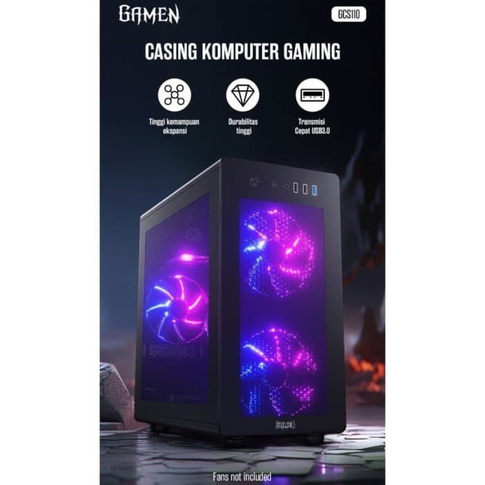 CASING GAMEN GCS110 BLACK MINI TOWER - mATX