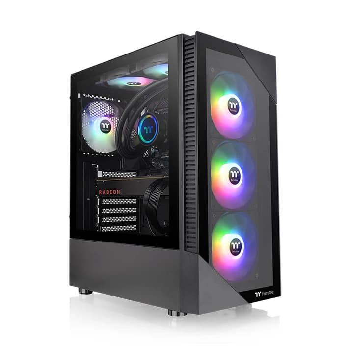 CASING THERMALTAKE VIEW 200 TG ARGB MID TOWER CHASSIS - ATX — Hitam (CA-1X3-00M1WN-01)