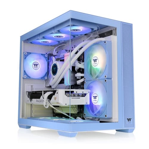 CASING THERMALTAKE VIEW 380 TG ARGB MID TOWER - ATX — Hydrangea Blue