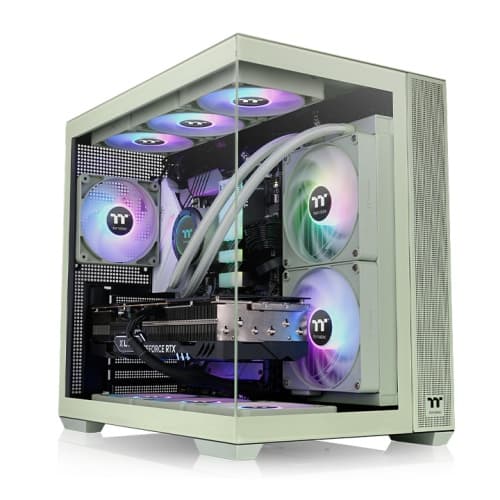 CASING THERMALTAKE VIEW 380 TG ARGB MID TOWER - ATX — Green Matcha