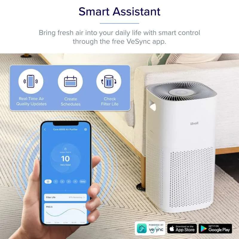 AIR PURIFIER LEVOIT CORE 600S SMART WiFi TRUE HEPA H13 - (LAP-C601S-WEU)