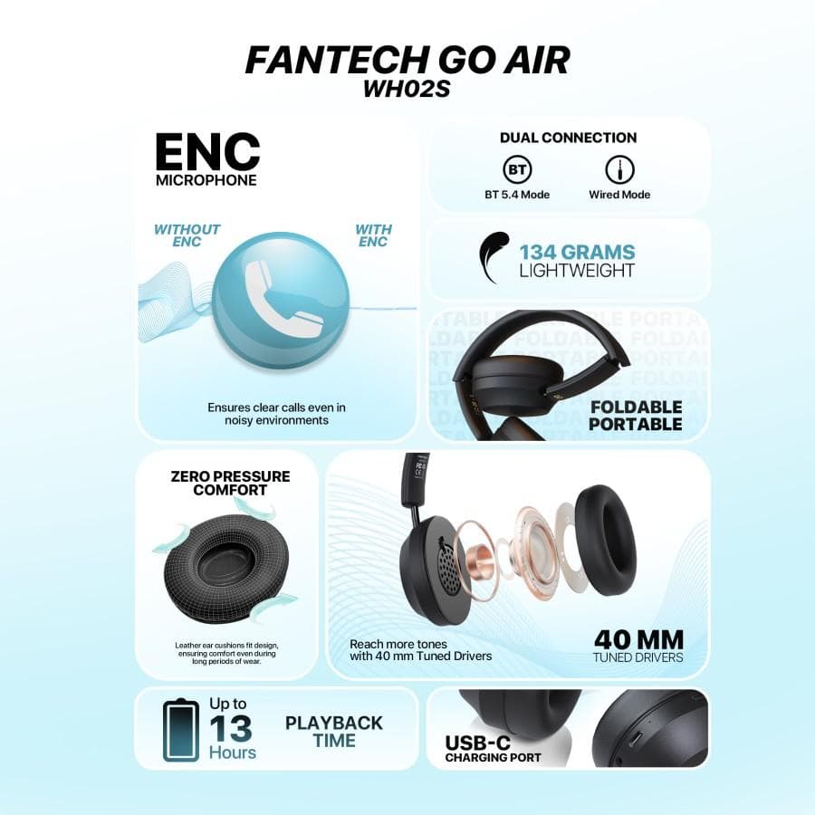 HEADSET FANTECH GO AIR WH02S DUAL CONNECTION