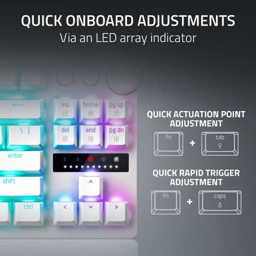 KEYBOARD RAZER HUNTSMAN V3 PRO TENKEYLESS (TKL) WHITE RAPID TRIGGER
