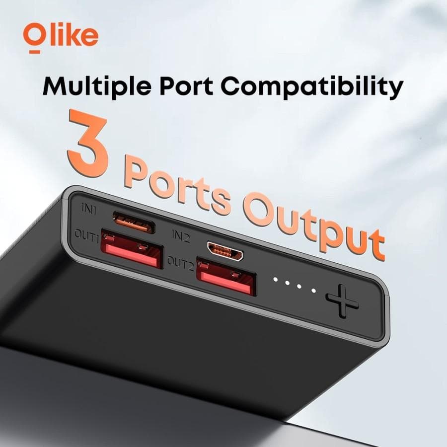 POWERBANK OLIKE P200 10.000 mAh 22.5W QC 3.0 USB TYPE C 3 PORT OUTPUT FAST CHARGING