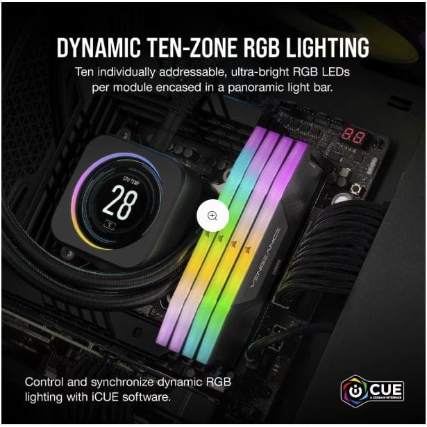 RAM PC DDR5 CORSAIR VENGEANCE RGB 64GB (2x32GB) 6000Mhz