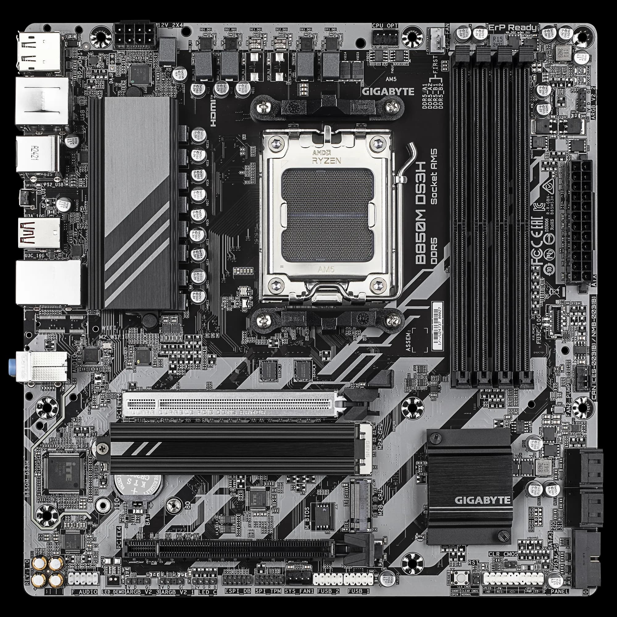 MOTHERBOARD GIGABYTE B850M DS3H AM5 DDR5 - mATX