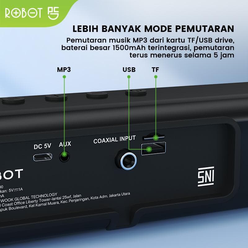SPEAKER ROBOT RB590 SOUNDBAR BLUETOOTH DUAL CONNECTION