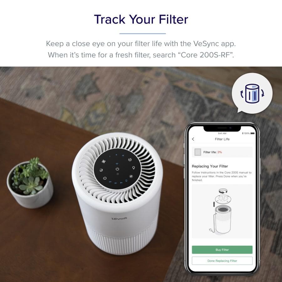 AIR PURIFIER LEVOIT CORE 200S SMART TRUE HEPA FILTER PEMBERSIH UDARA
