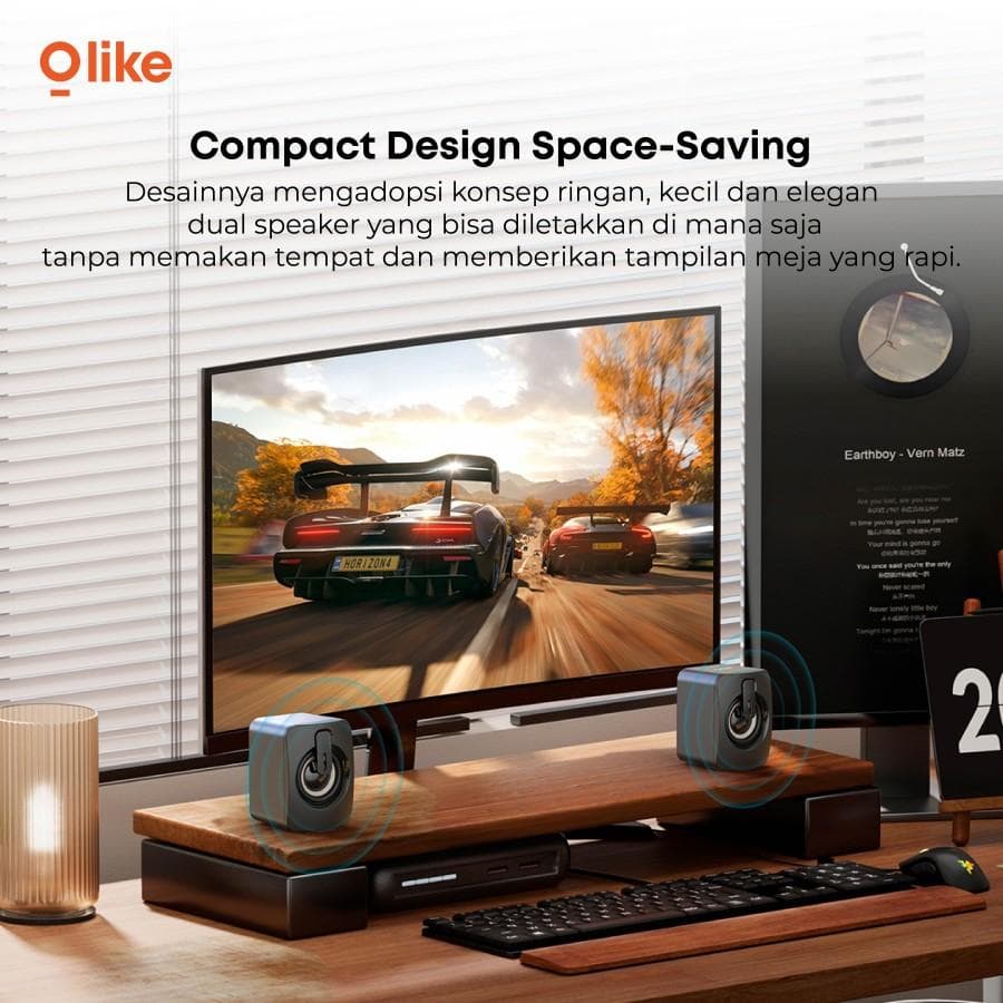 SPEAKER OLIKE SC01 WIRED SPEAKER 4W STEREO SOUND PC AUX 3.5mm JACK AUDIO