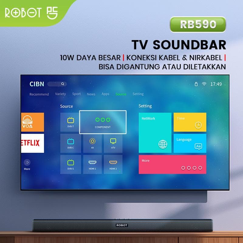 SPEAKER ROBOT RB590 SOUNDBAR BLUETOOTH DUAL CONNECTION