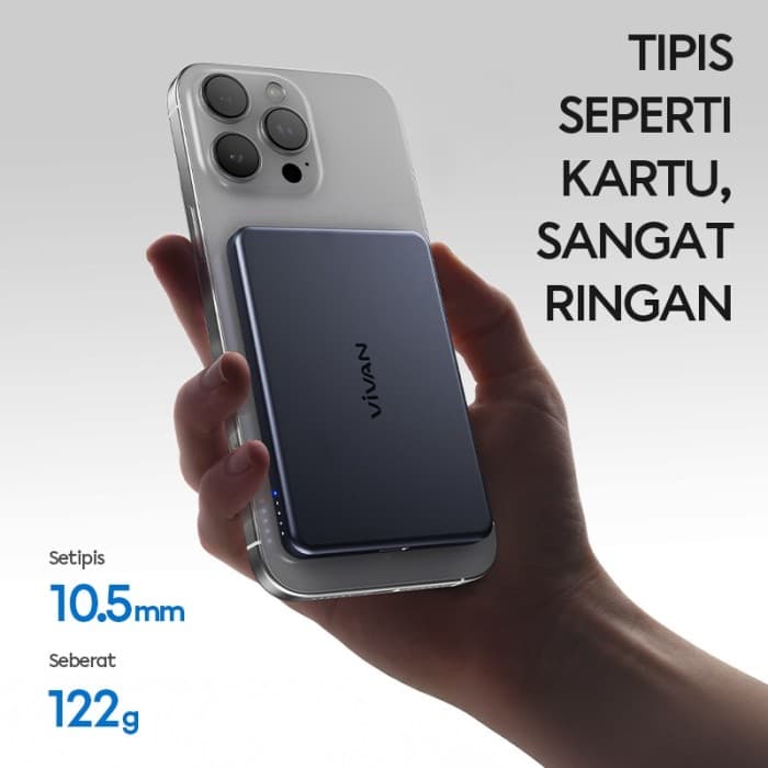 POWERBANK VIVAN VPB-W05 ULTRA THIN POWERBANK WIRELESS 5000mAh MAGNETIK 15W PD 20W