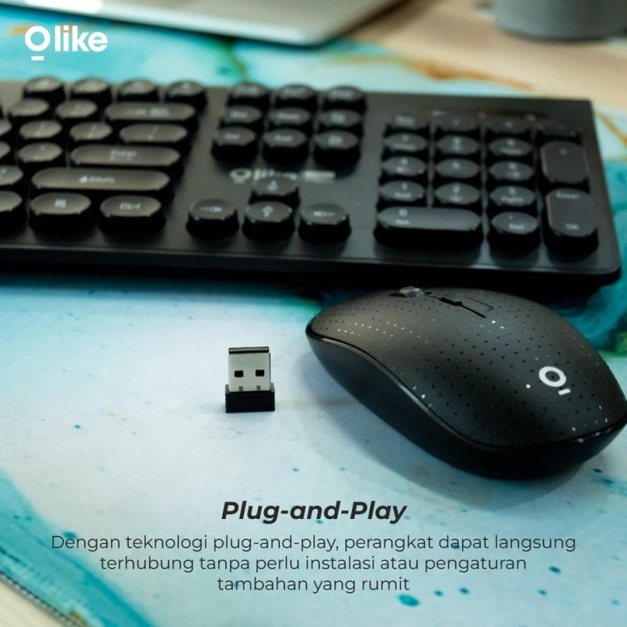 KEYBOARD MOUSE OLIKE KMS1 WIRELESS DONGLE USB