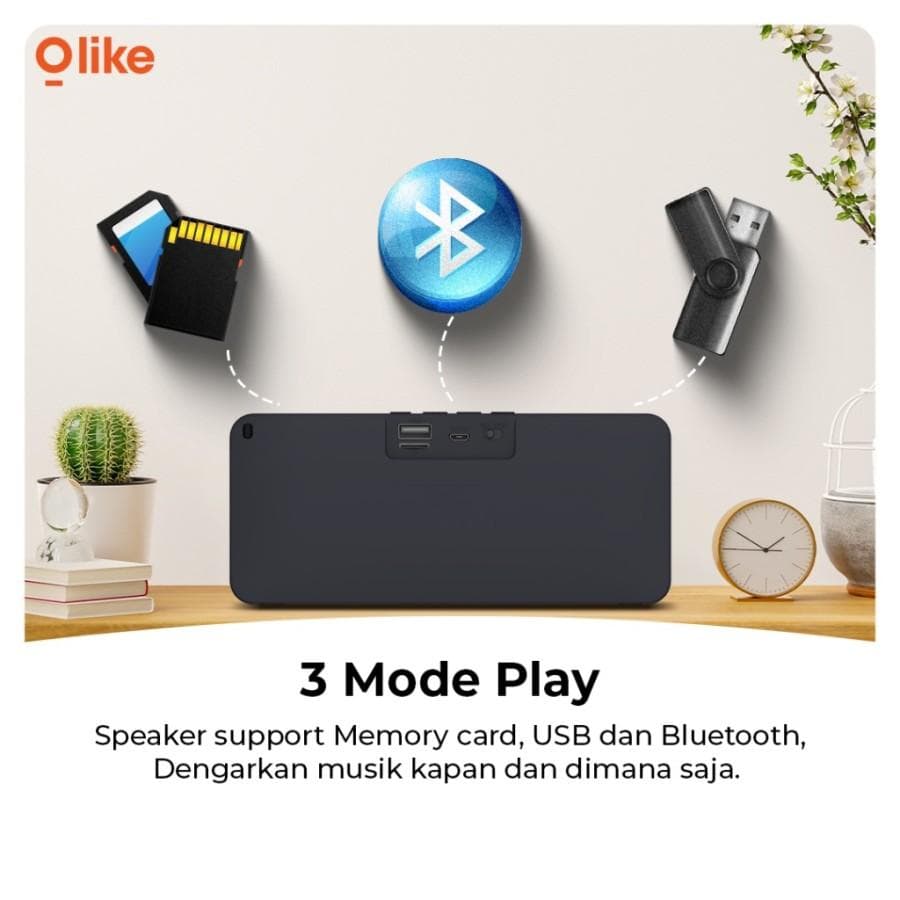 SPEAKER OLIKE OBS-110 WIRELESS PORTABLE BLUETOOTH 5.0 USB TF MICROSD