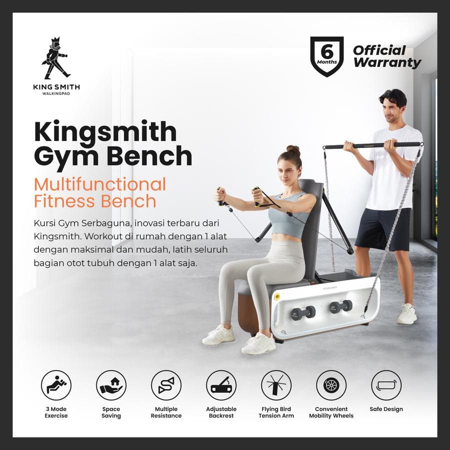 GYM BENCH KINGSMITH KURSI FITNESS MULTIFUNGSI ALL IN ONE
