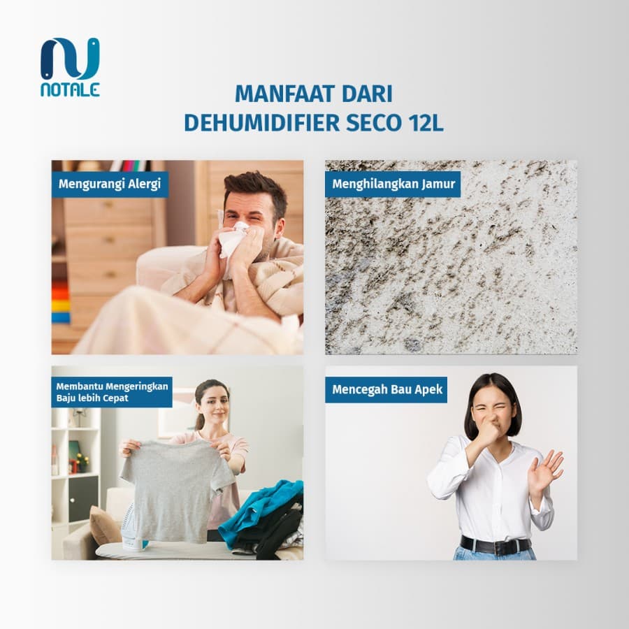 DEHUMIDIFIER NOTALE SECO 12L Smart WiFi 12L/Day - (NTL-DS012)