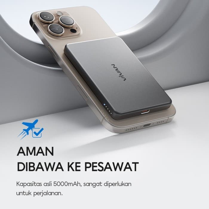 POWERBANK VIVAN VPB-W05 ULTRA THIN POWERBANK WIRELESS 5000mAh MAGNETIK 15W PD 20W