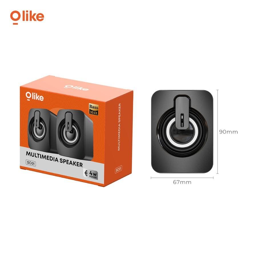 SPEAKER OLIKE SC01 WIRED SPEAKER 4W STEREO SOUND PC AUX 3.5mm JACK AUDIO