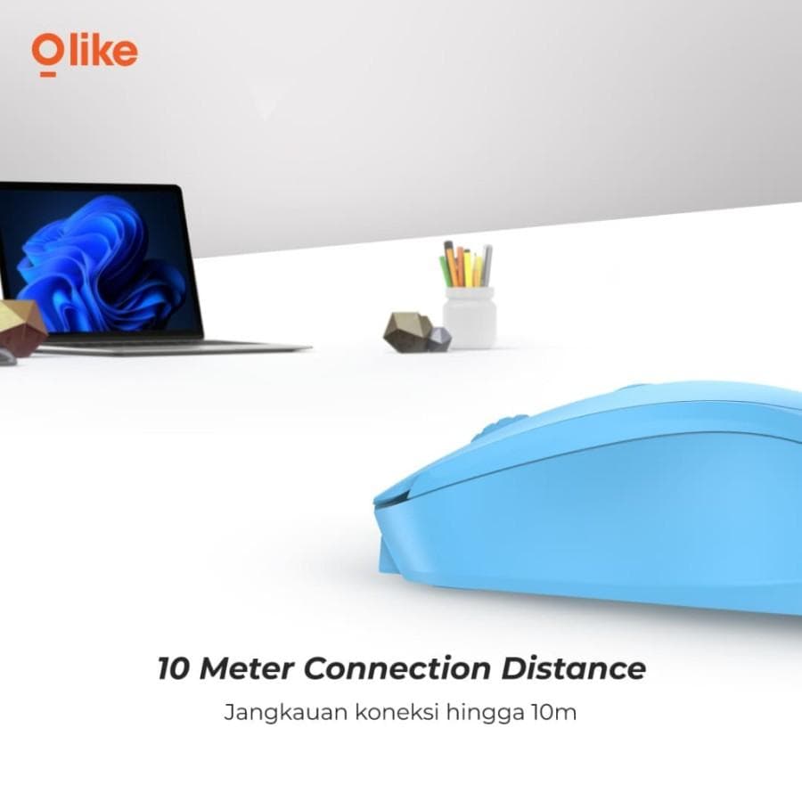 MOUSE OLIKE M4 WIRELESS MOUSE 2.4Ghz DONGLE USB 1600DPI RECHARGEABLE 500mAh