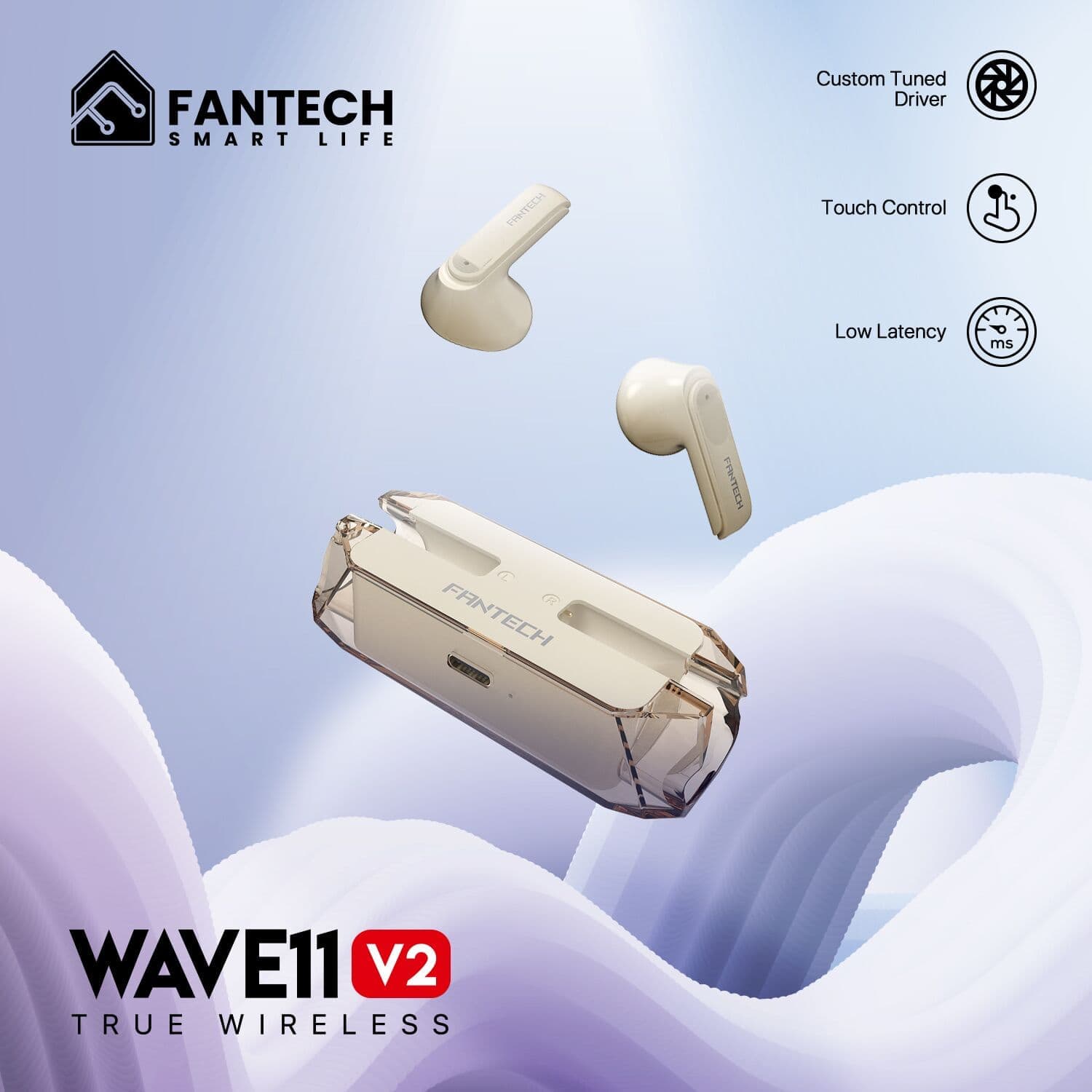 TWS FANTECH WAVE TW11V2 WIRELESS EARPHONE BLUETOOTH