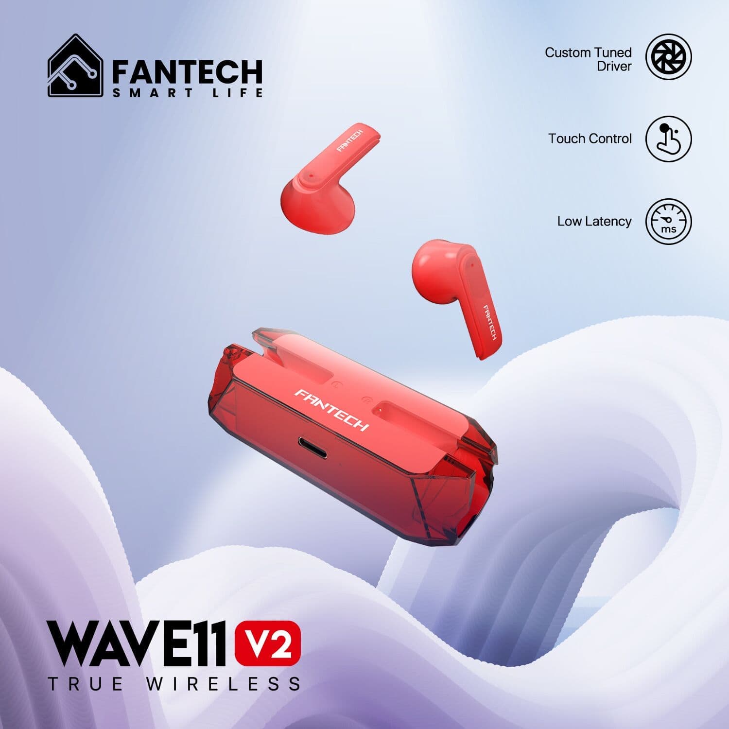 TWS FANTECH WAVE TW11V2 WIRELESS EARPHONE BLUETOOTH