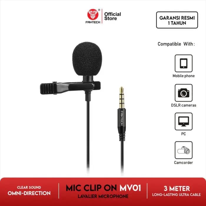MICROPHONE FANTECH MV-01 MIC CLIP-ON LAVALIER