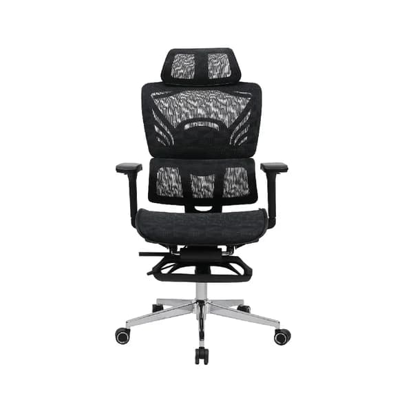 KURSI REXUS NC5 ERGONOMIC OFFICE CHAIR WITH FOOTREST — MAX BLACK