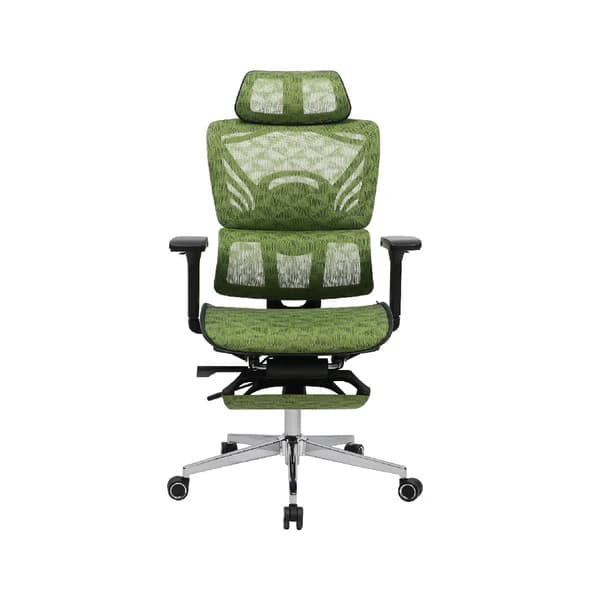 KURSI REXUS NC5 ERGONOMIC OFFICE CHAIR WITH FOOTREST — MAX GREEN