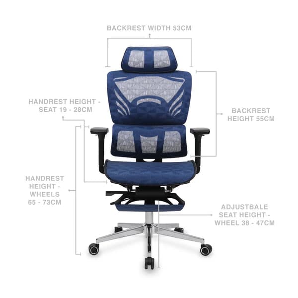KURSI REXUS NC5 ERGONOMIC OFFICE CHAIR WITH FOOTREST