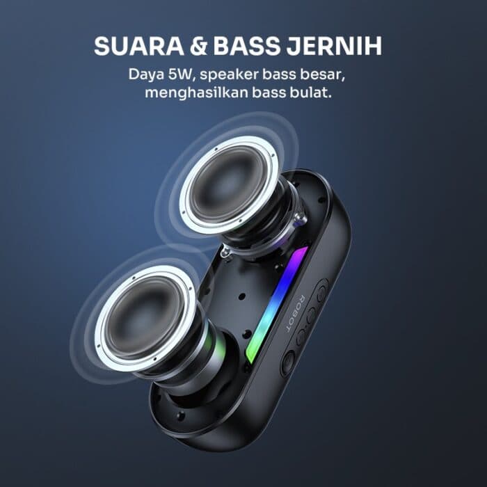 SPEAKER ROBOT RB230 BLACK RGB LIGHT SUPER BASS