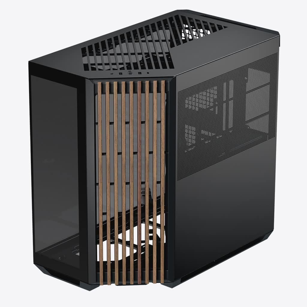 CASING GAMING APNX V1 SERIES MID TOWER - ATX — BLACK WOOD