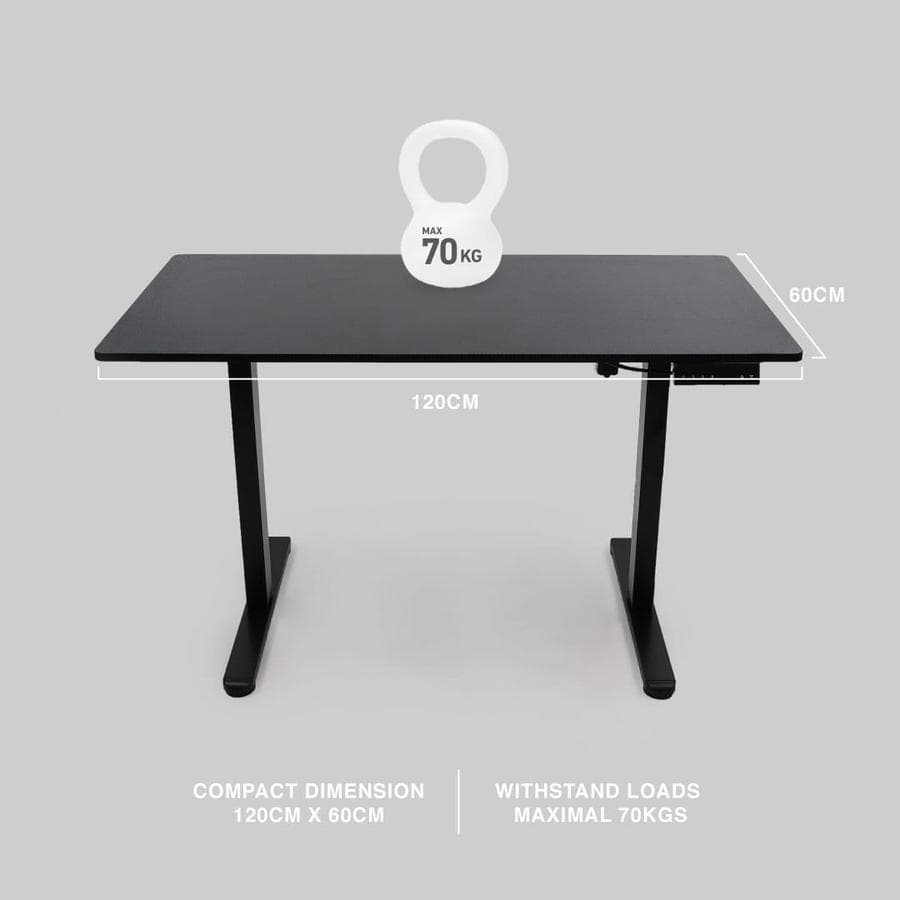 MEJA REXUS ADJUSTABLE RISE RXD-126 BLACK (60x120cm)