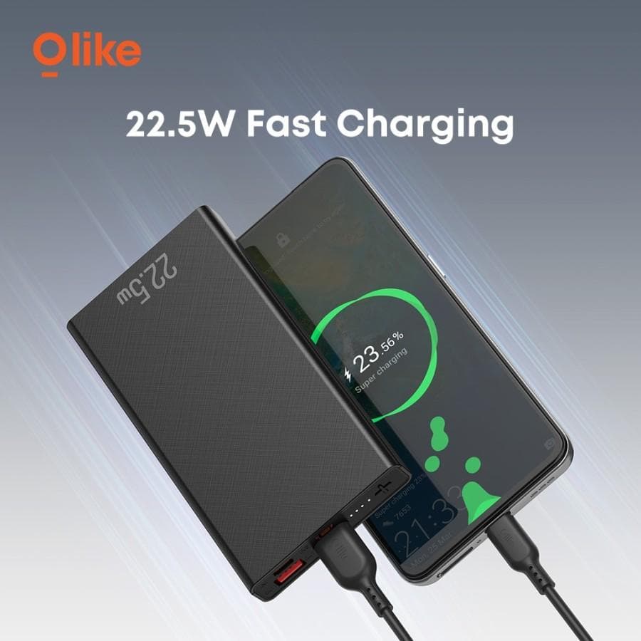 POWERBANK OLIKE P200 10.000 mAh 22.5W QC 3.0 USB TYPE C 3 PORT OUTPUT FAST CHARGING
