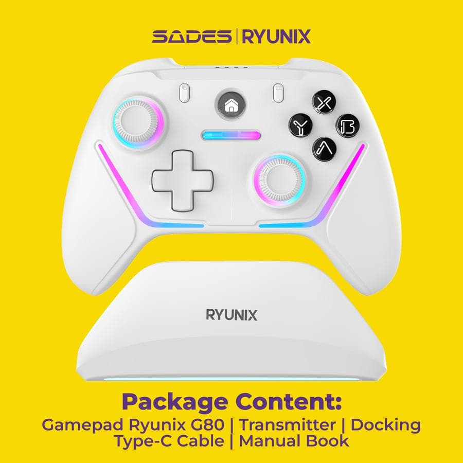 GAMEPAD SADES RYUNIX G80 HALL EFFECT DUAL MODE GAMING CONTROLLER