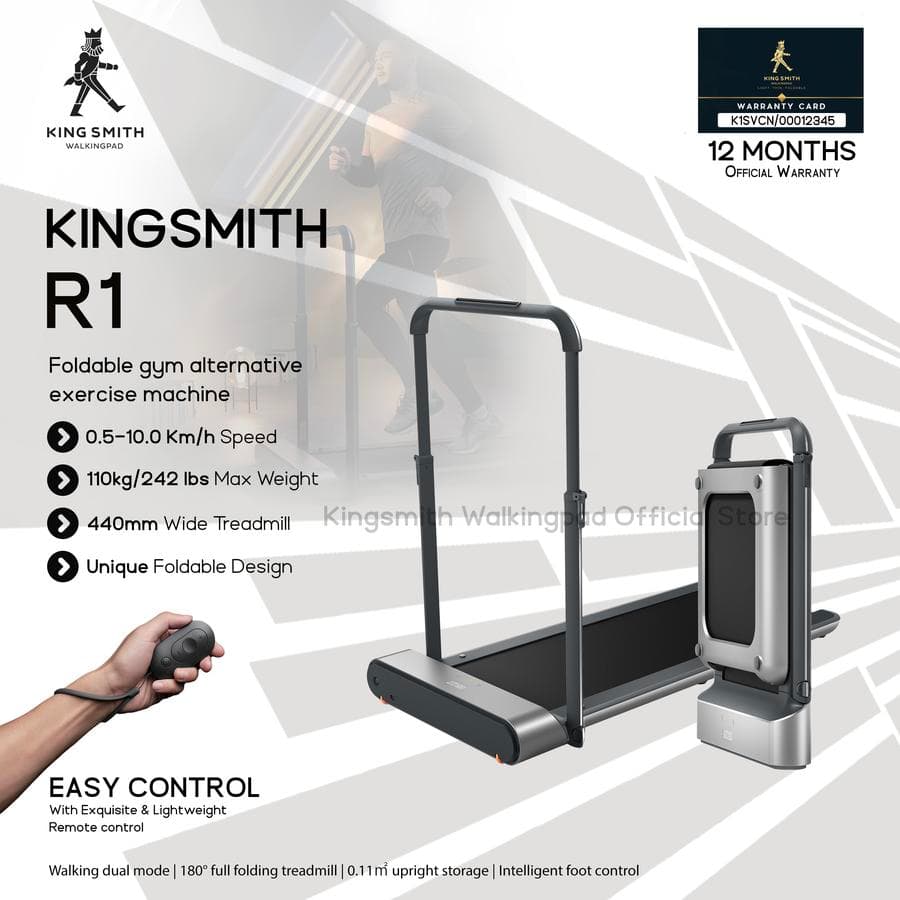 KINGSMITH WALKINGPAD R1 PRO SMART FORDABLE TREADMILL — SILVER