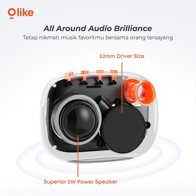 SPEAKER OLIKE SF6 BEATZ WIRELESS BLUETOOTH PORTABLE SPEAKER STEREO BASS