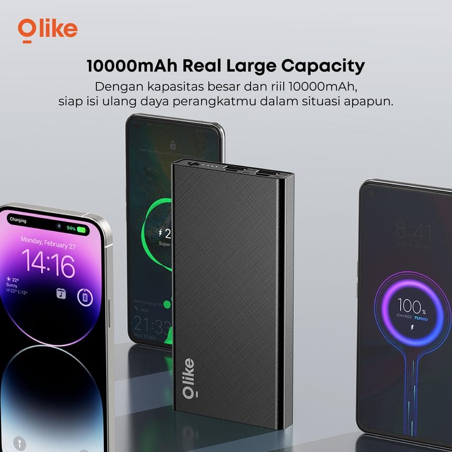 POWERBANK OLIKE P102 10.000 mAh DUAL PORT IN OUT 5V
