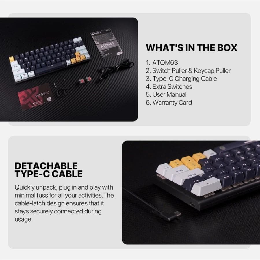 KEYBOARD FANTECH ATOM63 60% MECHANICAL MORI EDITION MK874V2