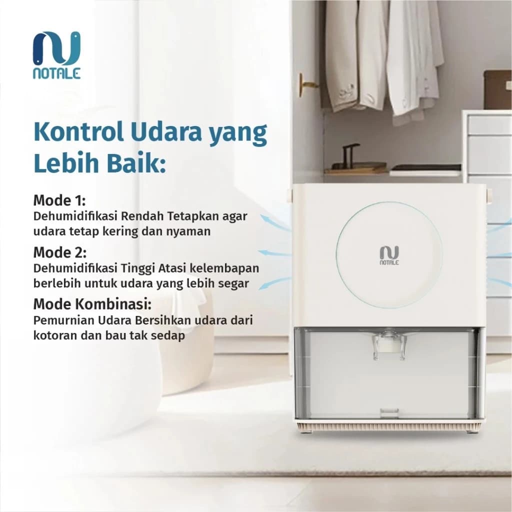 DEHUMIDIFIER WITH AIR PURIFIER NOTALE DUICO PEMBERSIH DAN PENYERAP LEMBAB RUANGAN 30m² - (NTL-DA099)