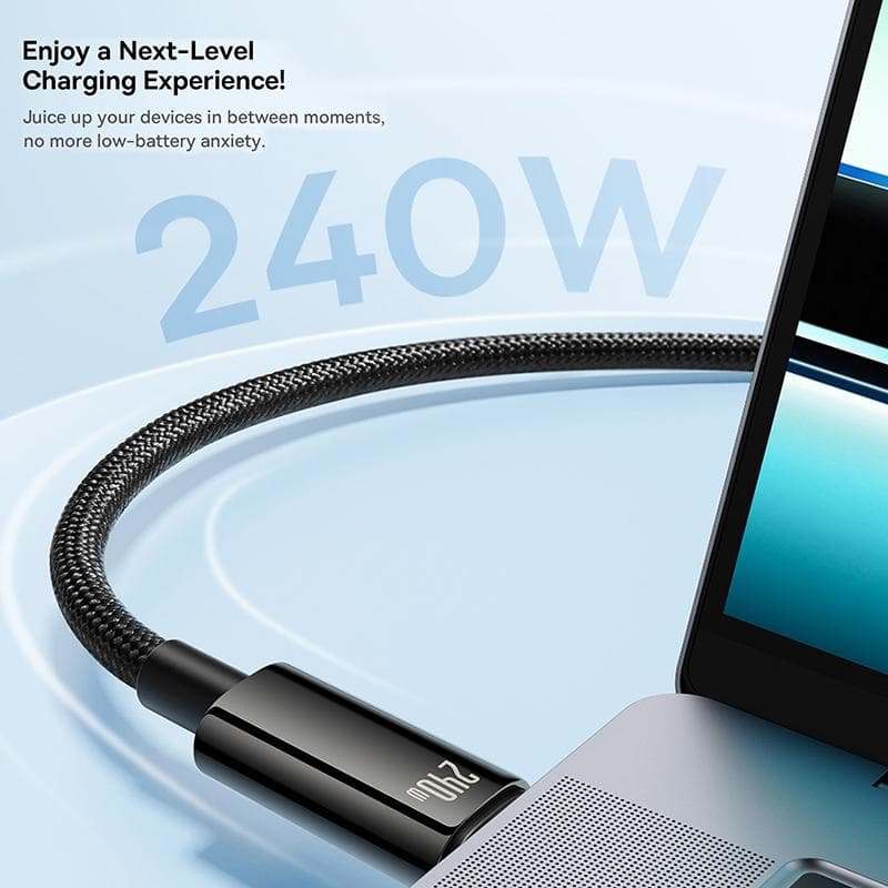 BASEUS KABEL TUNGSTEN GOLD FAST CHARGING CABLE TYPE-C TO TYPE-C 240W 3M
