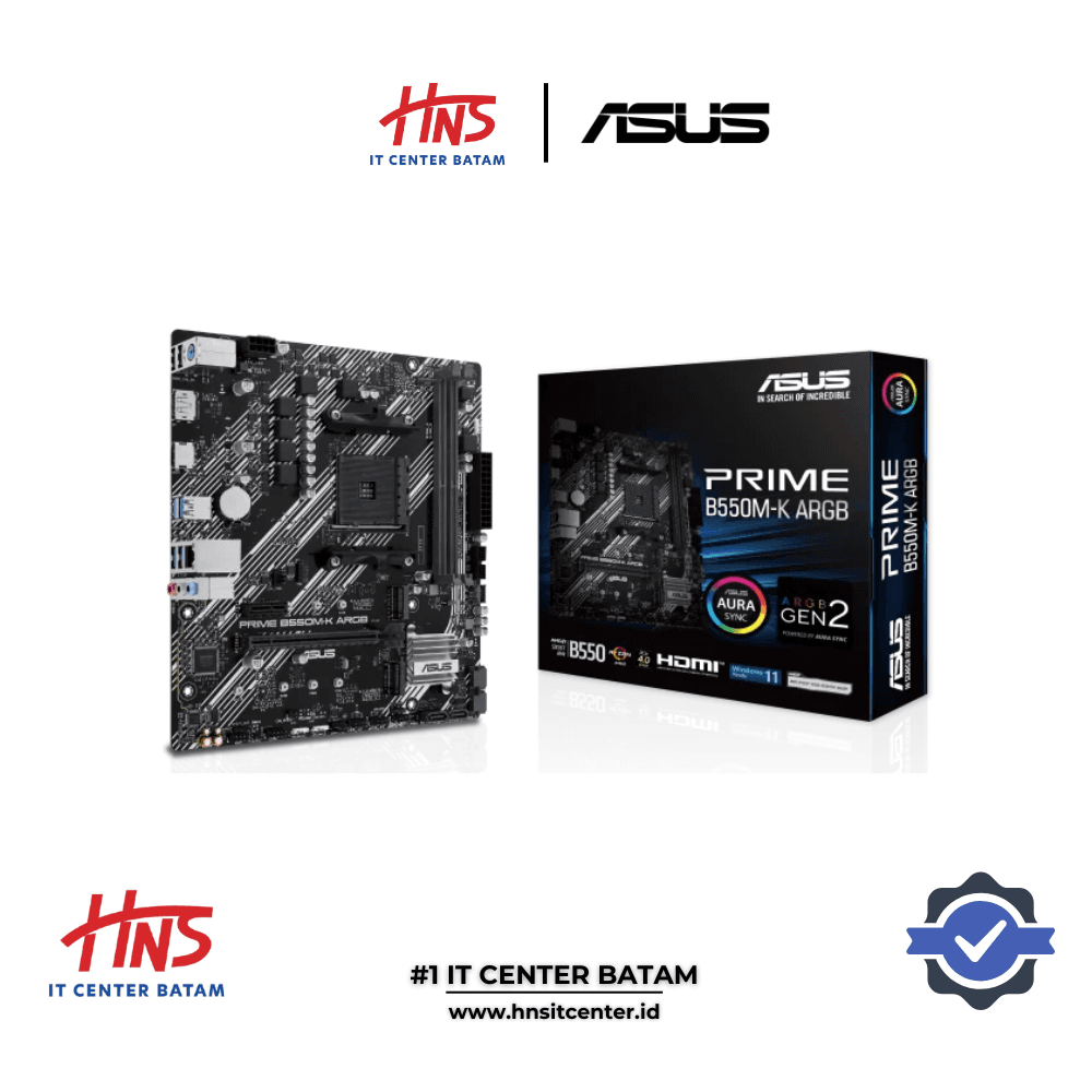MOTHERBOARD ASUS PRIME B550M-K ARGB AM4 DDR4 - mATX