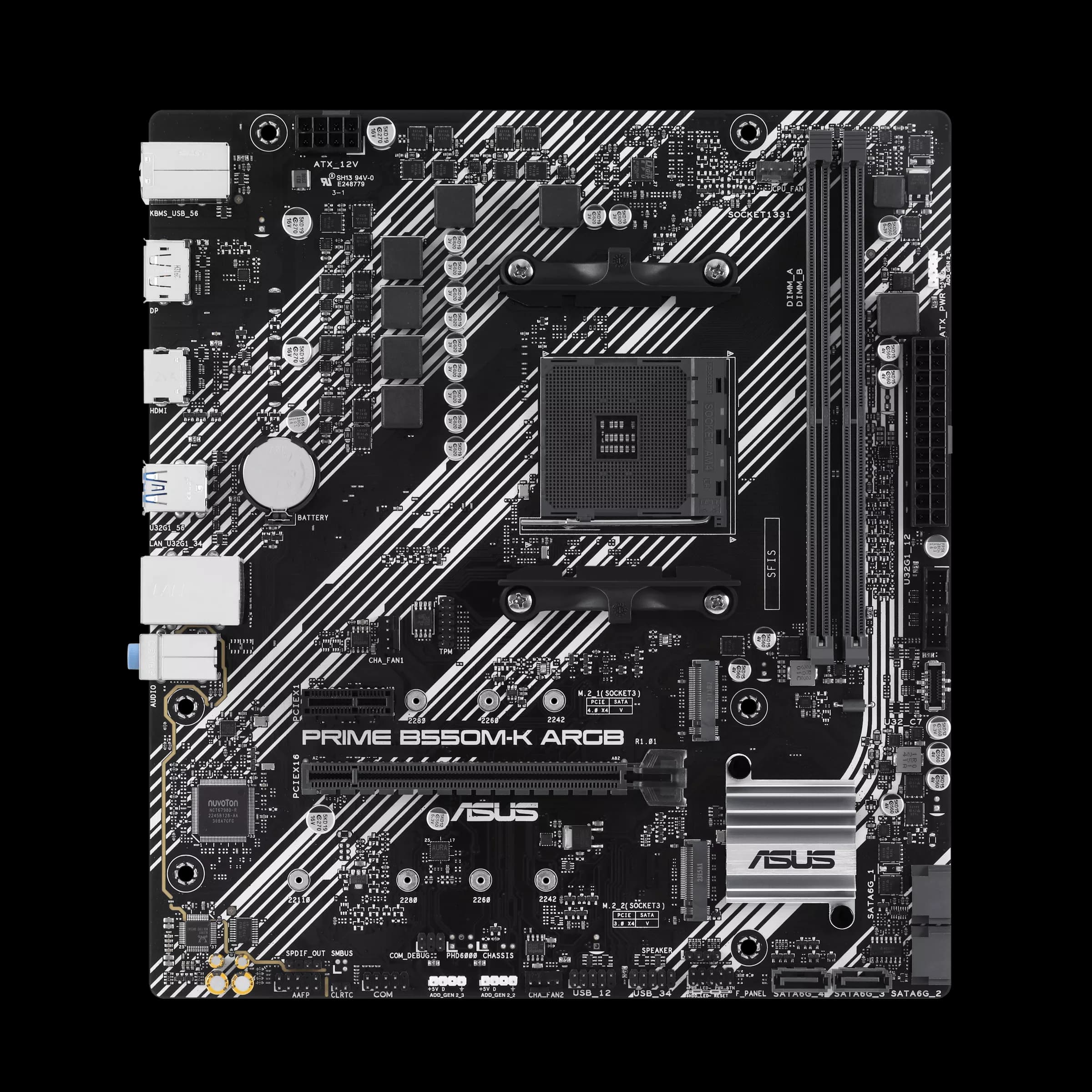 MOTHERBOARD ASUS PRIME B550M-K ARGB AM4 DDR4 - mATX