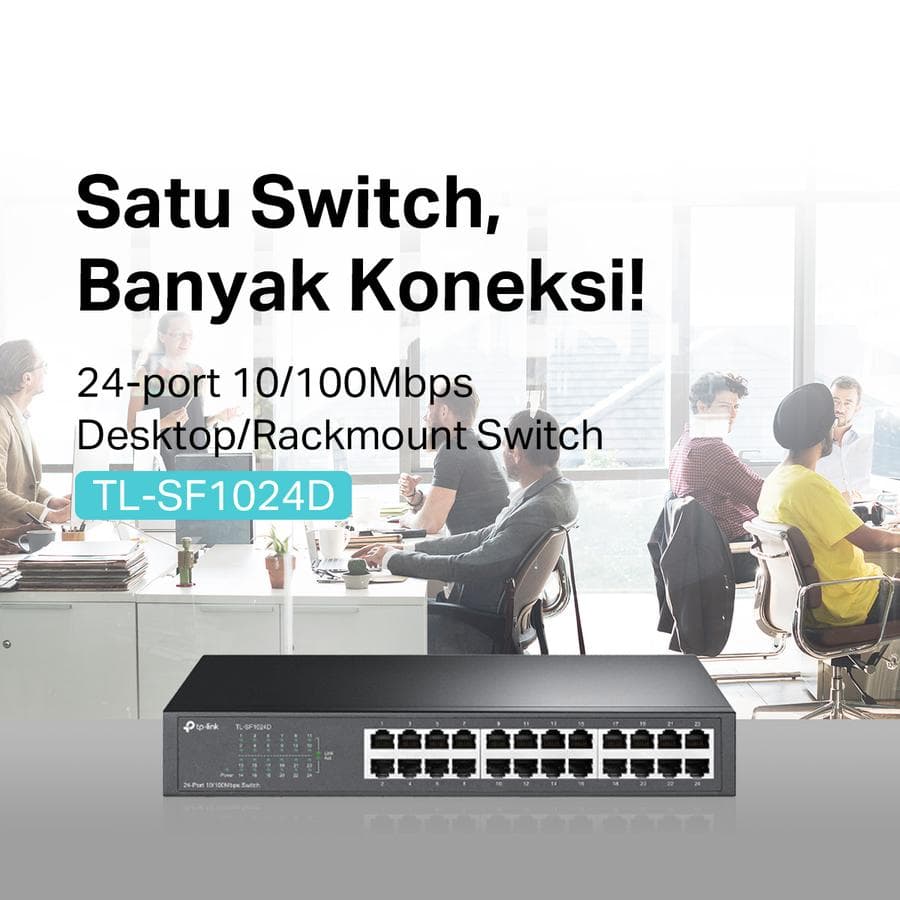TP-LINK TL-SF1024D SWITCH 24 PORT UNMANAGED 10/100Mbps FAST ETHERNET AUTO MDI/MDIX