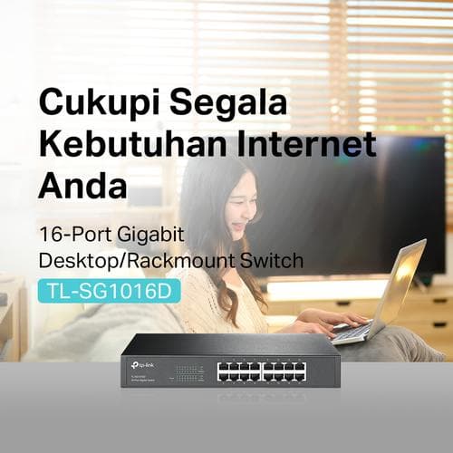 TP-LINK TL-SG1016D SWITCH 16-PORT GIGABIT UNMANAGED SWITCH 10/100/1000Mbps