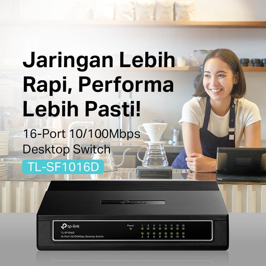 TP-LINK TL-SF1016D SWITCH 16-PORT 10/100Mbps RJ45 PORT UNMANAGED SWITCH